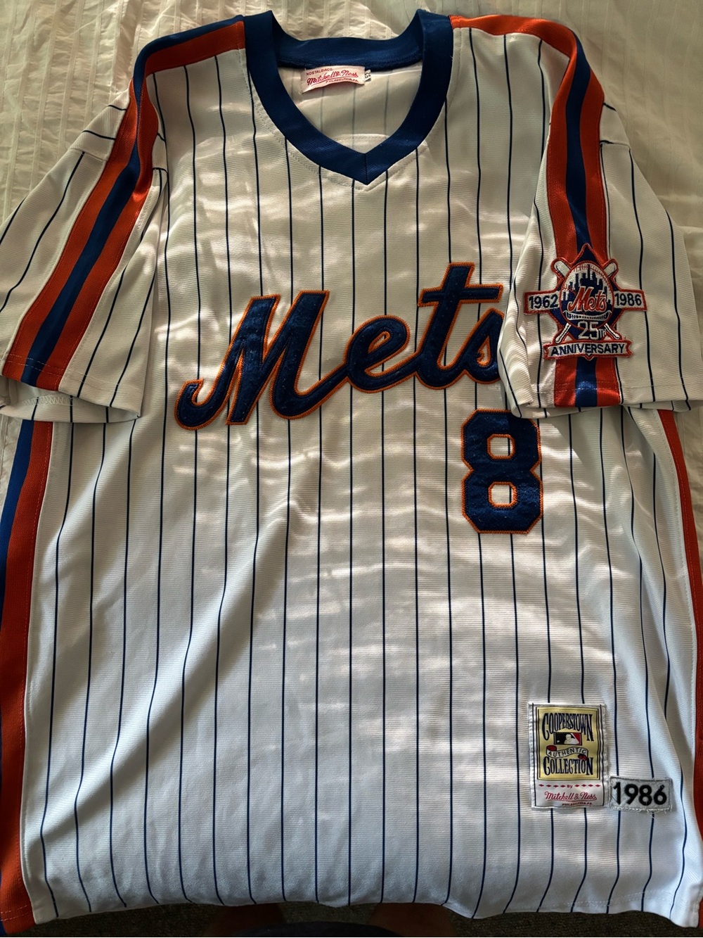 Mitchell & Ness Cooperstown 25th Anniversary 1986 Mets Jersey, Gary Carter #8